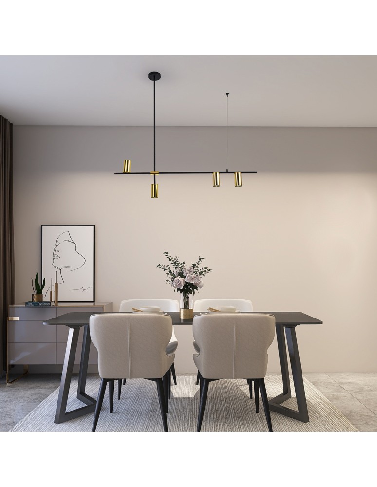 Pendant lamps - Light Prestige Arizona 4 line black/gold pendant lamp LP-074/4PL BK/GD 4xGU10 black/gold - product kolory-swiatla.pl 3