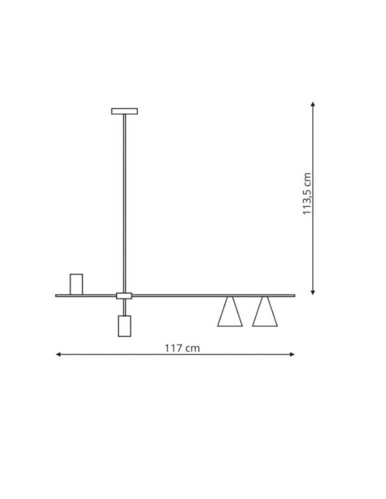 Light Prestige Arizona 4 linia lampa wisząca czarny/złoty LP-074/4PL BK/GD 4xGU10 czarny / złoty