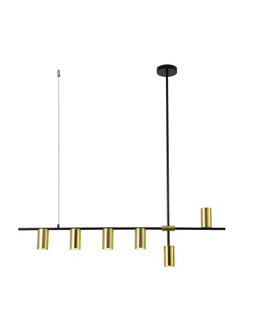 Light Prestige Arizona 6 line black/gold pendant lamp LP-074/6PL BK/GD 6xGU10 black/gold