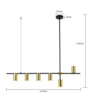 Pendant lamps - Light Prestige Arizona 6 line black/gold pendant lamp LP-074/6PL BK/GD 6xGU10 black/gold - product 7