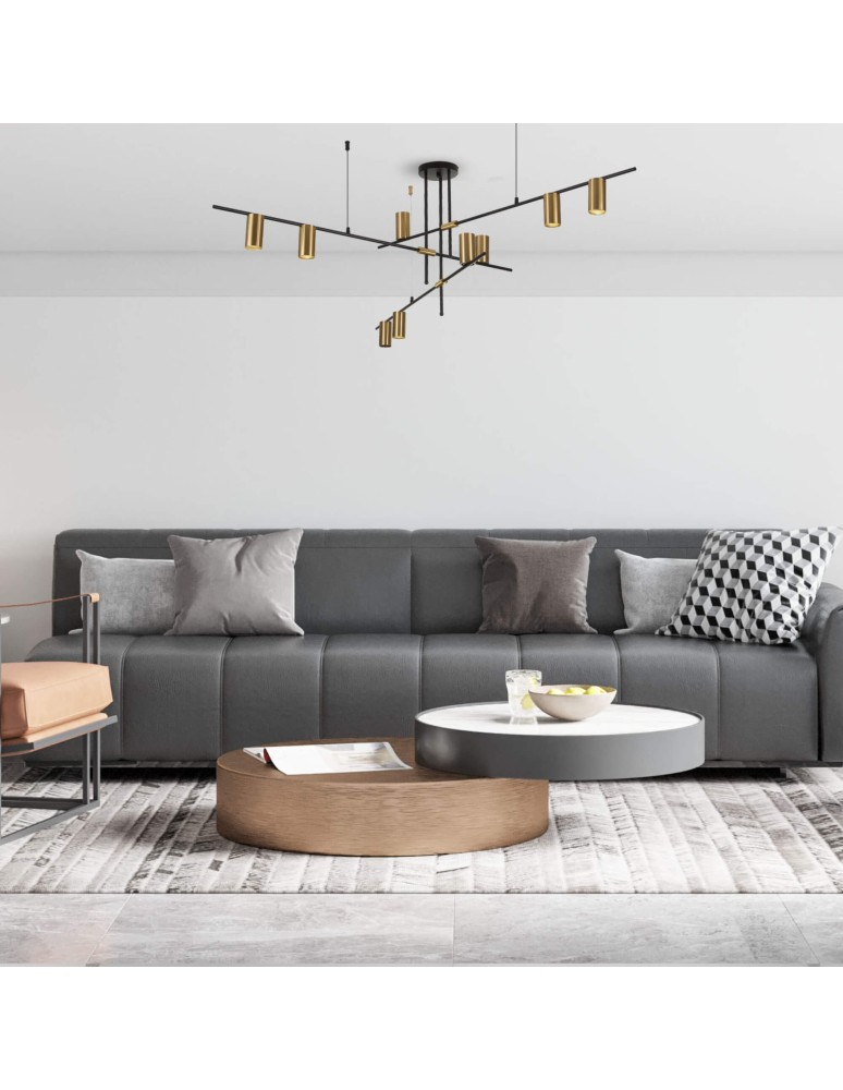 Pendant lamps - Light Prestige Arizona 9 line black/gold pendant lamp LP-074/9PL BK/GD 9xGU10 black/gold - product kolory-swiatla.pl 2