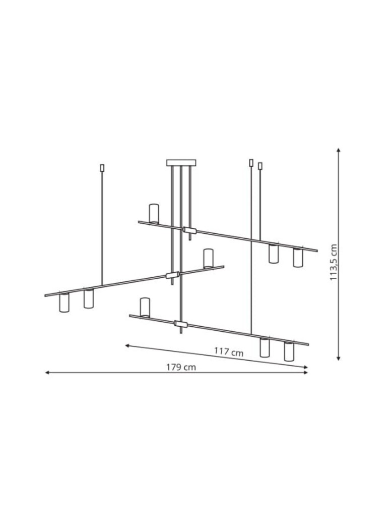 Light Prestige Arizona 9 linia lampa wisząca czarny/złoty LP-074/9PL BK/GD 9xGU10 czarny / złoty
