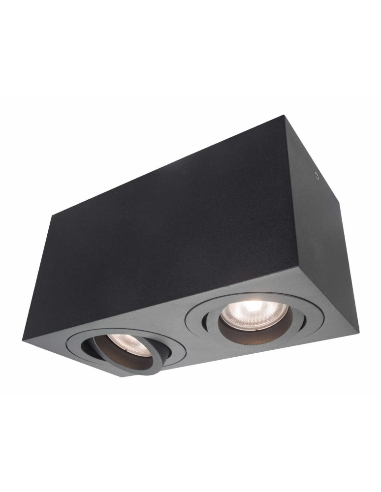 Ceiling luminaires for replaceable light source - Light Prestige Lyon 2 surface-mounted luminaire black GU10 LP-5881/2SM BK - product kolory-swiatla.pl 3