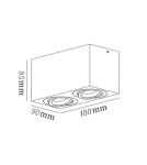 Ceiling luminaires for replaceable light source - Light Prestige Lyon 2 surface-mounted luminaire black GU10 LP-5881/2SM BK - product 5