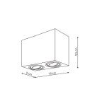 Ceiling luminaires for replaceable light source - Light Prestige Lyon 2 surface-mounted luminaire white GU10 white LP-5881/2SM WH - product 5