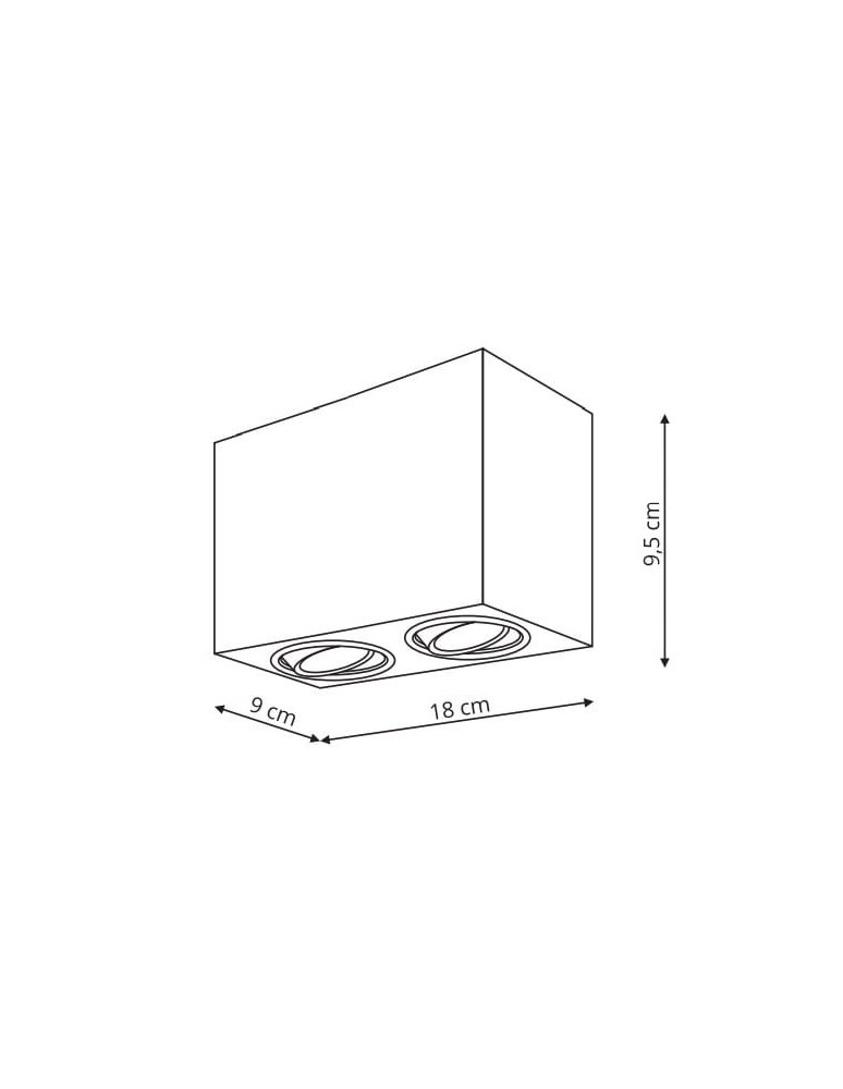 Ceiling luminaires for replaceable light source - Light Prestige Lyon 2 surface-mounted luminaire white GU10 white LP-5881/2SM WH - product kolory-swiatla.pl 5