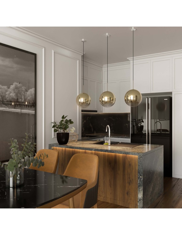 Pendant lamps - Light Prestige Palla small gold pendant lamp LP-2844/1P S GD 1xE14 gold/transparent - product kolory-swiatla.pl 2