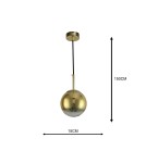 Pendant lamps - Light Prestige Palla small gold pendant lamp LP-2844/1P S GD 1xE14 gold/transparent - product 6