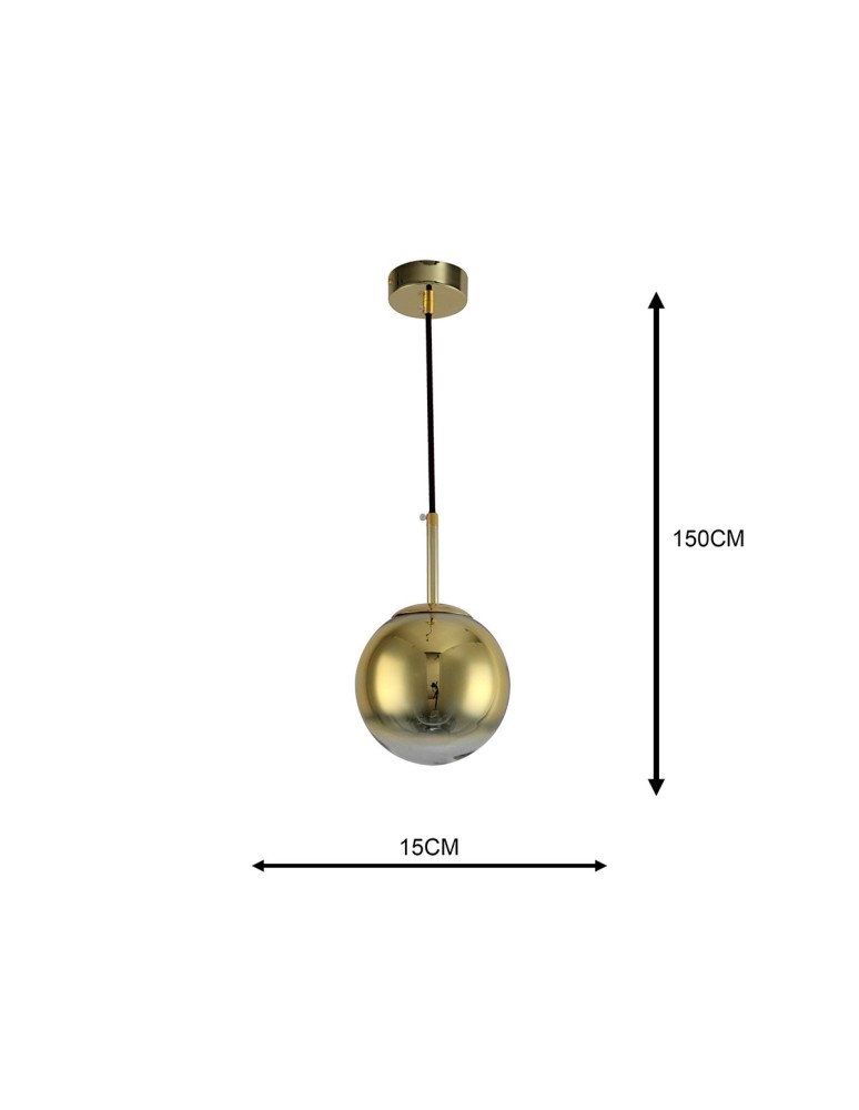 Pendant lamps - Light Prestige Palla small gold pendant lamp LP-2844/1P S GD 1xE14 gold/transparent - product kolory-swiatla.pl 6