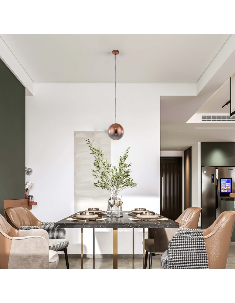 Glass pendant lamps - Light Prestige Palla small copper pendant lamp LP-2844/1P S MI 1xE27 copper/transparent - product kolory-swiatla.pl 3