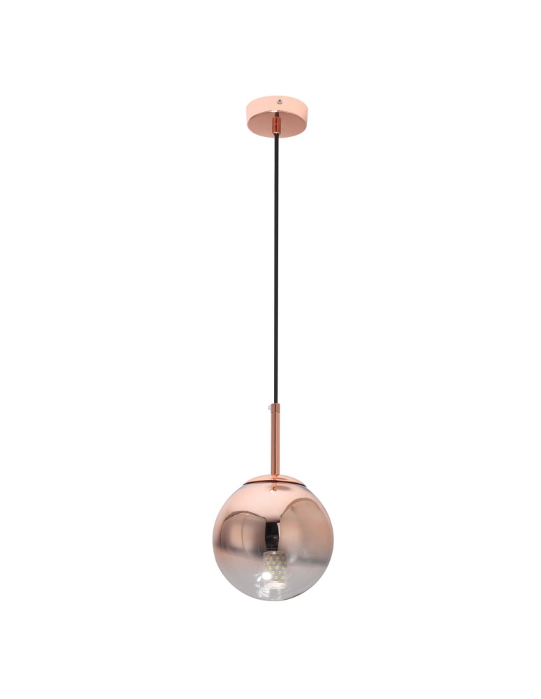 Glass pendant lamps - Light Prestige Palla small copper pendant lamp LP-2844/1P S MI 1xE27 copper/transparent - product kolory-swiatla.pl 7