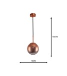 Glass pendant lamps - Light Prestige Palla small copper pendant lamp LP-2844/1P S MI 1xE27 copper/transparent - product 13
