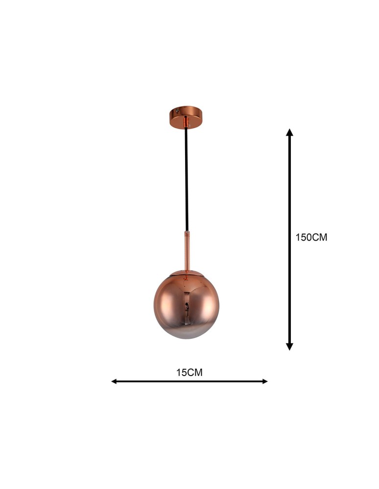 Glass pendant lamps - Light Prestige Palla small copper pendant lamp LP-2844/1P S MI 1xE27 copper/transparent - product kolory-swiatla.pl 13