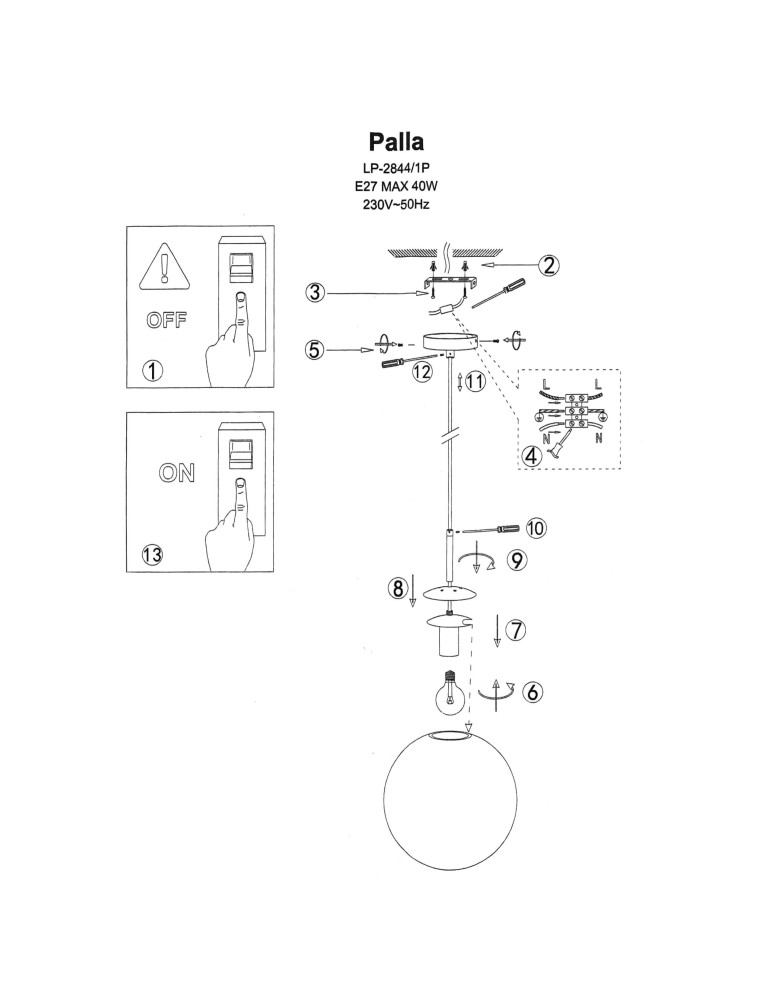 Glass pendant lamps - Light Prestige Palla small copper pendant lamp LP-2844/1P S MI 1xE27 copper/transparent - product kolory-swiatla.pl 14