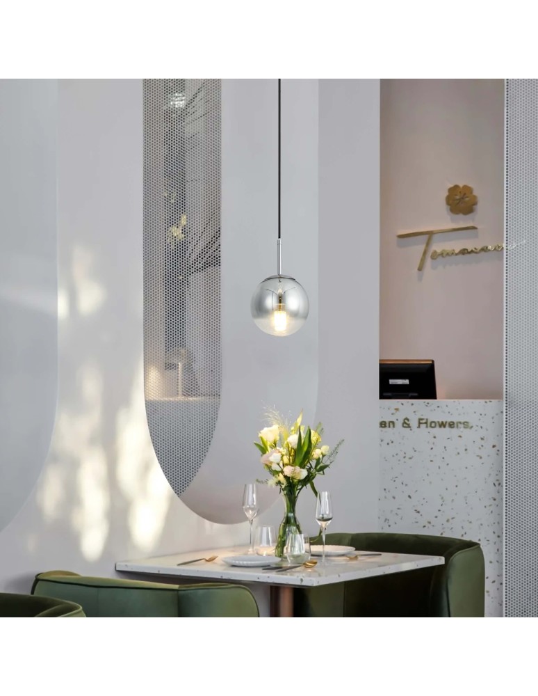 Glass pendant lamps - Light Prestige Palla small chrome pendant lamp LP-2844/1P S CH 1xE14 silver/transparent - product kolory-swiatla.pl 2