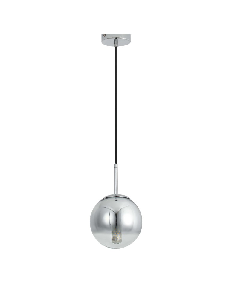 Glass pendant lamps - Light Prestige Palla small chrome pendant lamp LP-2844/1P S CH 1xE14 silver/transparent - product kolory-swiatla.pl 5