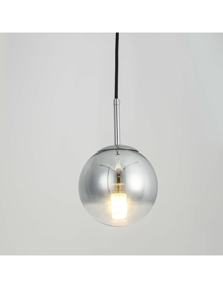 Glass pendant lamps - Light Prestige Palla small chrome pendant lamp LP-2844/1P S CH 1xE14 silver/transparent - product kolory-swiatla.pl 7