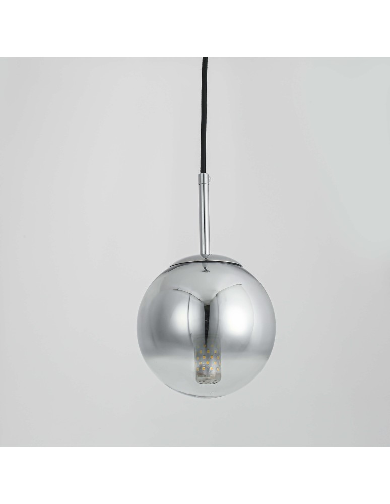 Glass pendant lamps - Light Prestige Palla small chrome pendant lamp LP-2844/1P S CH 1xE14 silver/transparent - product kolory-swiatla.pl 8
