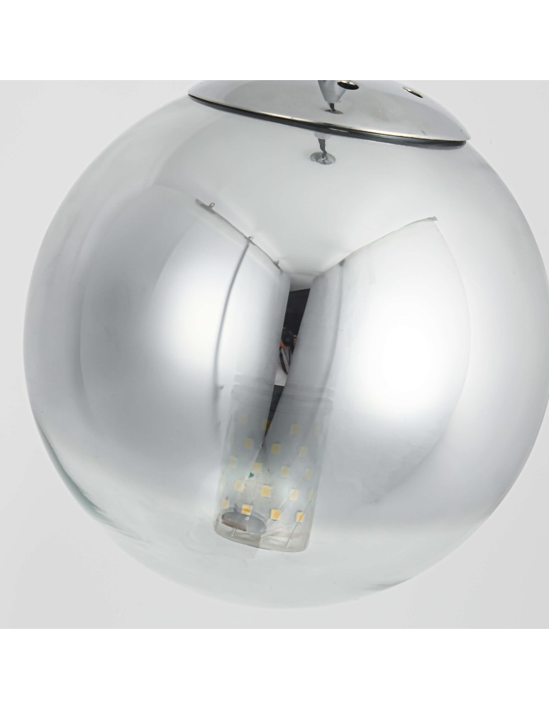 Glass pendant lamps - Light Prestige Palla small chrome pendant lamp LP-2844/1P S CH 1xE14 silver/transparent - product kolory-swiatla.pl 9