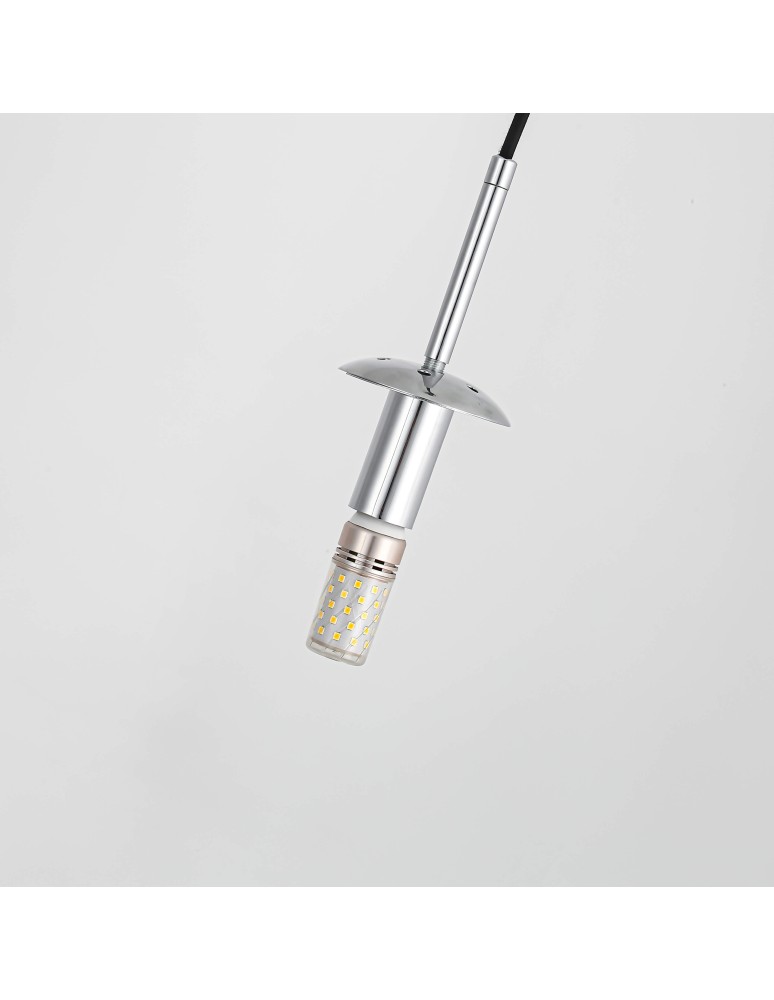 Glass pendant lamps - Light Prestige Palla small chrome pendant lamp LP-2844/1P S CH 1xE14 silver/transparent - product kolory-swiatla.pl 13