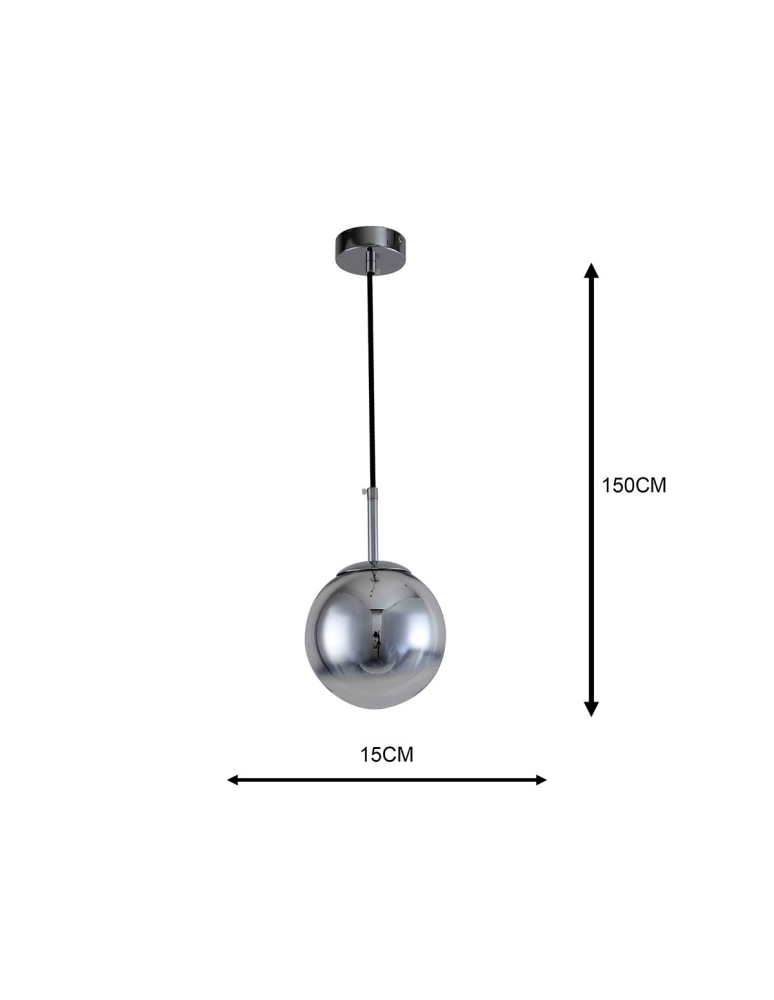 Glass pendant lamps - Light Prestige Palla small chrome pendant lamp LP-2844/1P S CH 1xE14 silver/transparent - product kolory-swiatla.pl 14