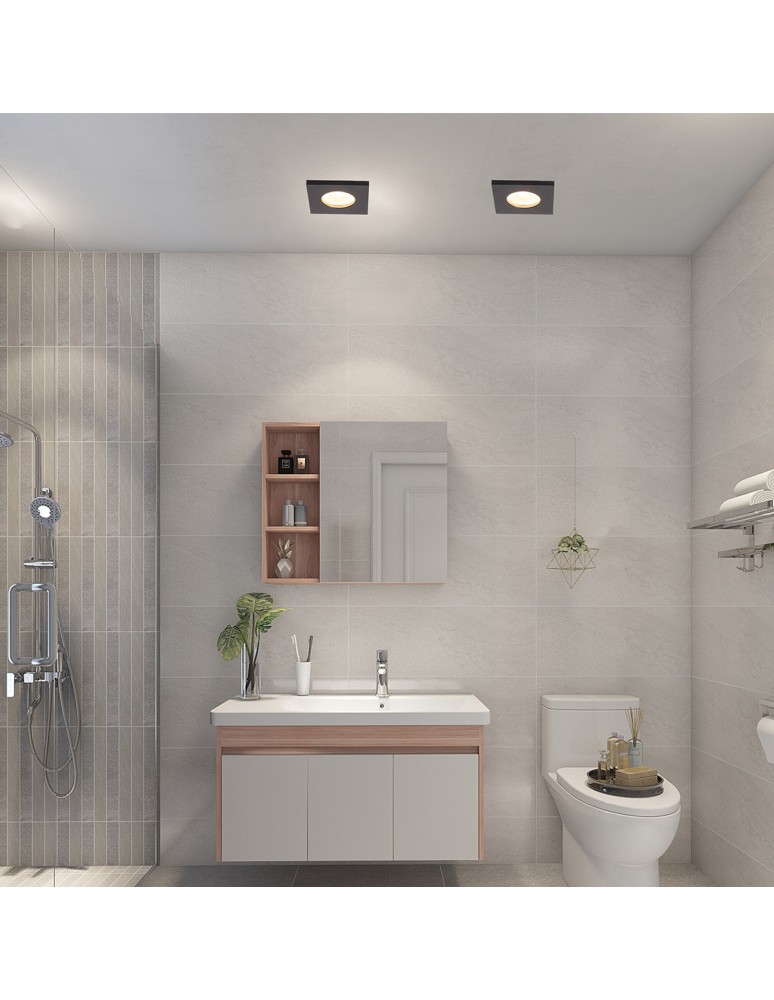 Flush-mounted hermetic lamps - Light Prestige Lagos black IP65 GU10 black LP-440/1RS BK square flush mount eyelet - product kolory-swiatla.pl 2