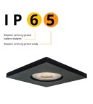 Flush-mounted hermetic lamps - Light Prestige Lagos black IP65 GU10 black LP-440/1RS BK square flush mount eyelet - product 4