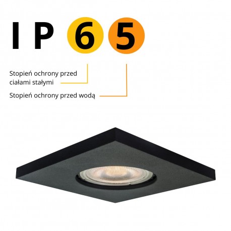 Light Prestige Lagos oczko podtynkowe kwadratowe czarne IP65 GU10 czarny LP-440/1RS BK square