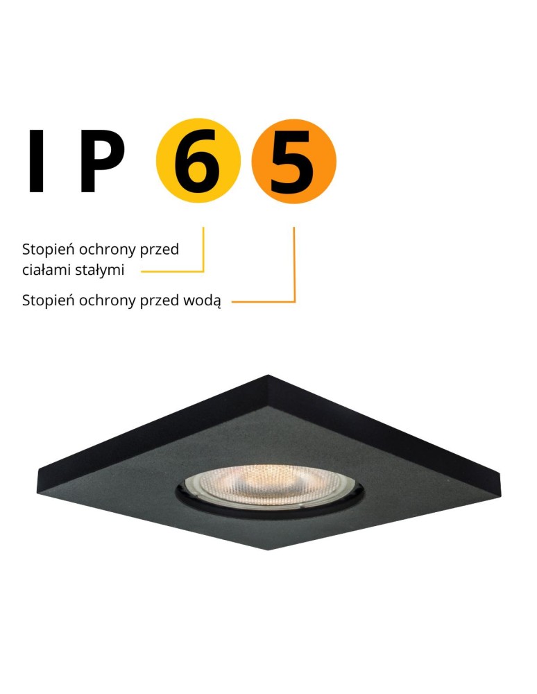 Flush-mounted hermetic lamps - Light Prestige Lagos black IP65 GU10 black LP-440/1RS BK square flush mount eyelet - product kolory-swiatla.pl 4