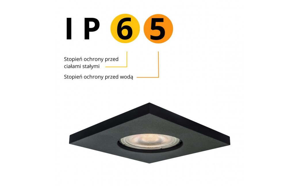 Light Prestige Lagos oczko podtynkowe kwadratowe czarne IP65 GU10 czarny LP-440/1RS BK square