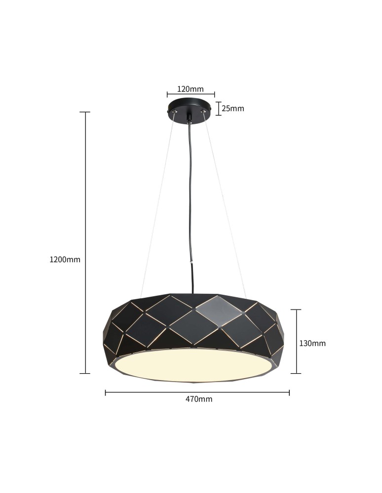 Pendant lamps - Light Prestige Reus pendant black E27 black LP-8069/1P BK - product kolory-swiatla.pl 12