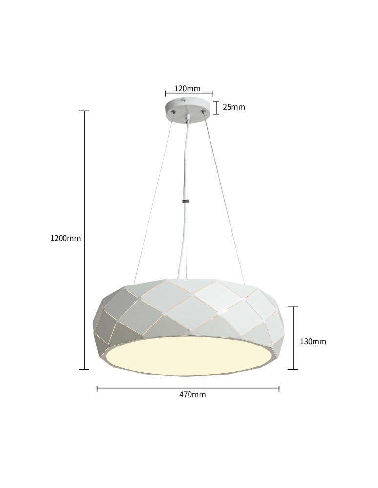 Pendant lamps - Light Prestige Reus pendant white E27 white LP-8069/1P WH - product kolory-swiatla.pl 13