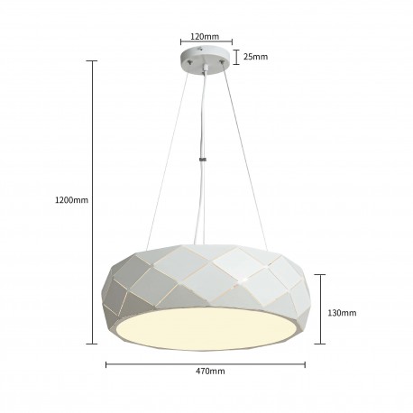 Light Prestige Reus wisząca biała E27 biały LP-8069/1P WH