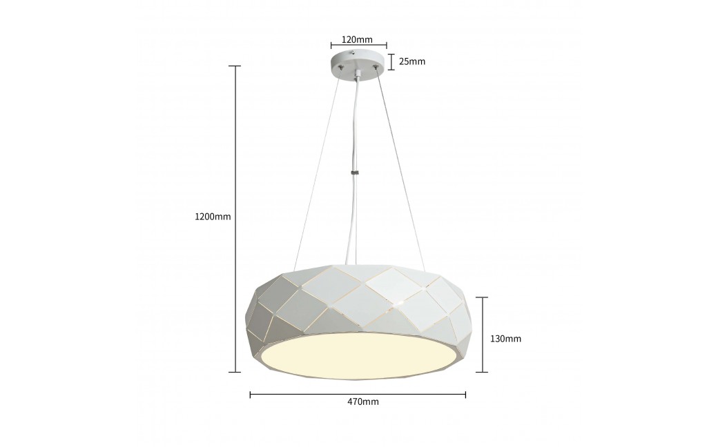 Light Prestige Reus wisząca biała E27 biały LP-8069/1P WH