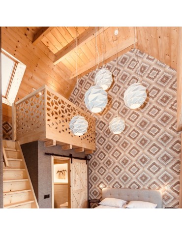 Light Prestige Reus wisząca kula duża biała E27 biały LP-8069/1P L WH - produkt 2