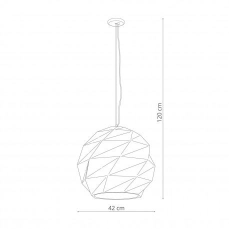 Light Prestige Reus wisząca kula duża biała E27 biały LP-8069/1P L WH