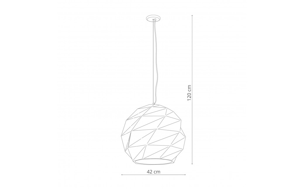 Light Prestige Reus wisząca kula duża biała E27 biały LP-8069/1P L WH