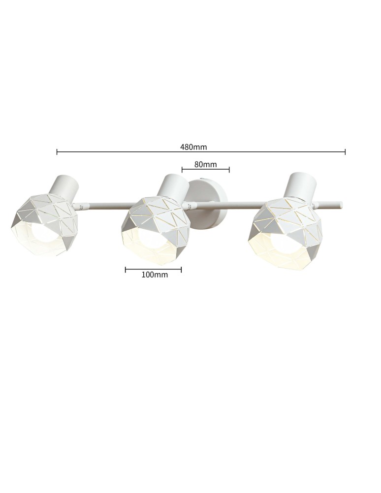 Spotlight ceiling lamps - Light Prestige Reus 3 spot white E14 white LP-8069/3WS WH - product kolory-swiatla.pl 7
