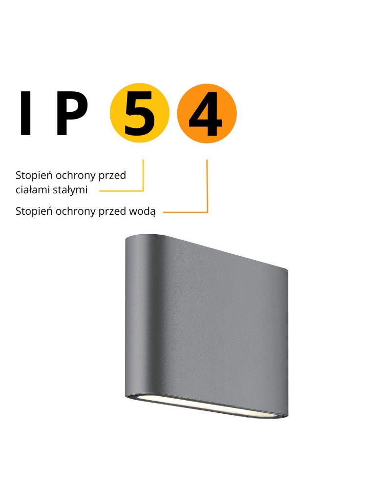 Light Prestige Sapri kinkiet antracyt IP54 LP-1556/1W ANTR 2xLED antracyt