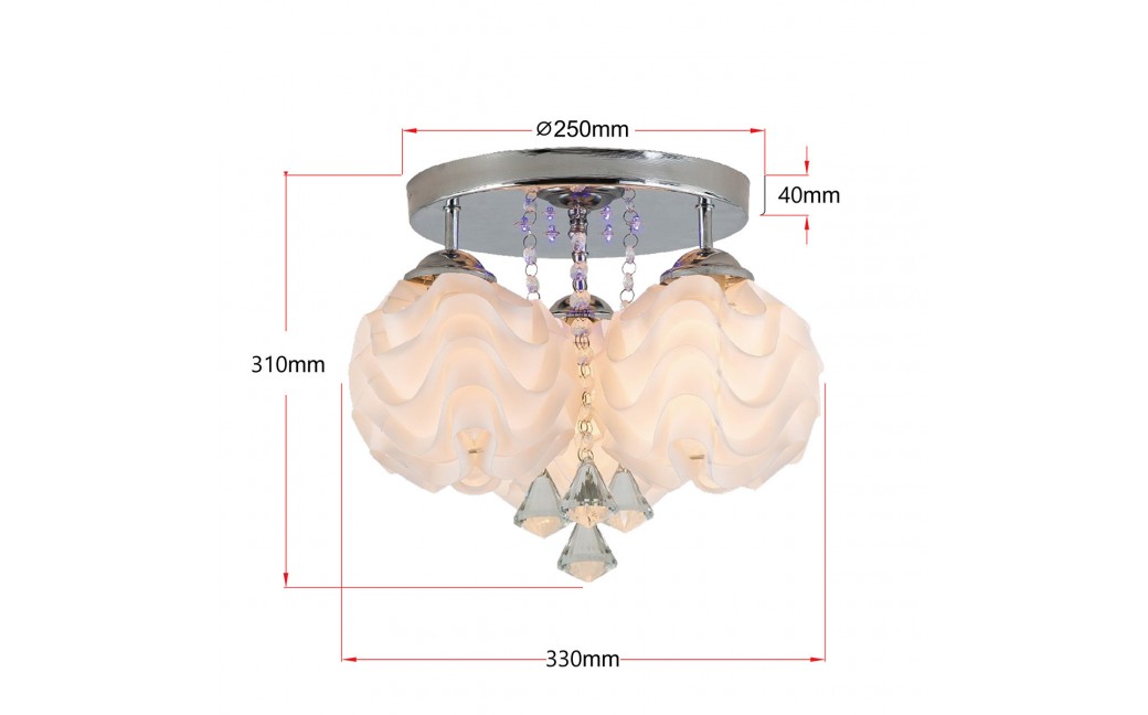 Light Prestige Sada 3 plafon E14 biały, srebrny LP-119/3C