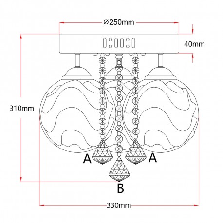 Light Prestige Sada 3 plafon E14 biały, srebrny LP-119/3C