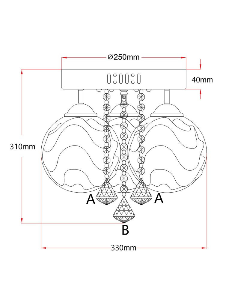 Ceiling lamps - Light Prestige Sada 3 plafond E14 white, silver LP-119/3C - product kolory-swiatla.pl 9