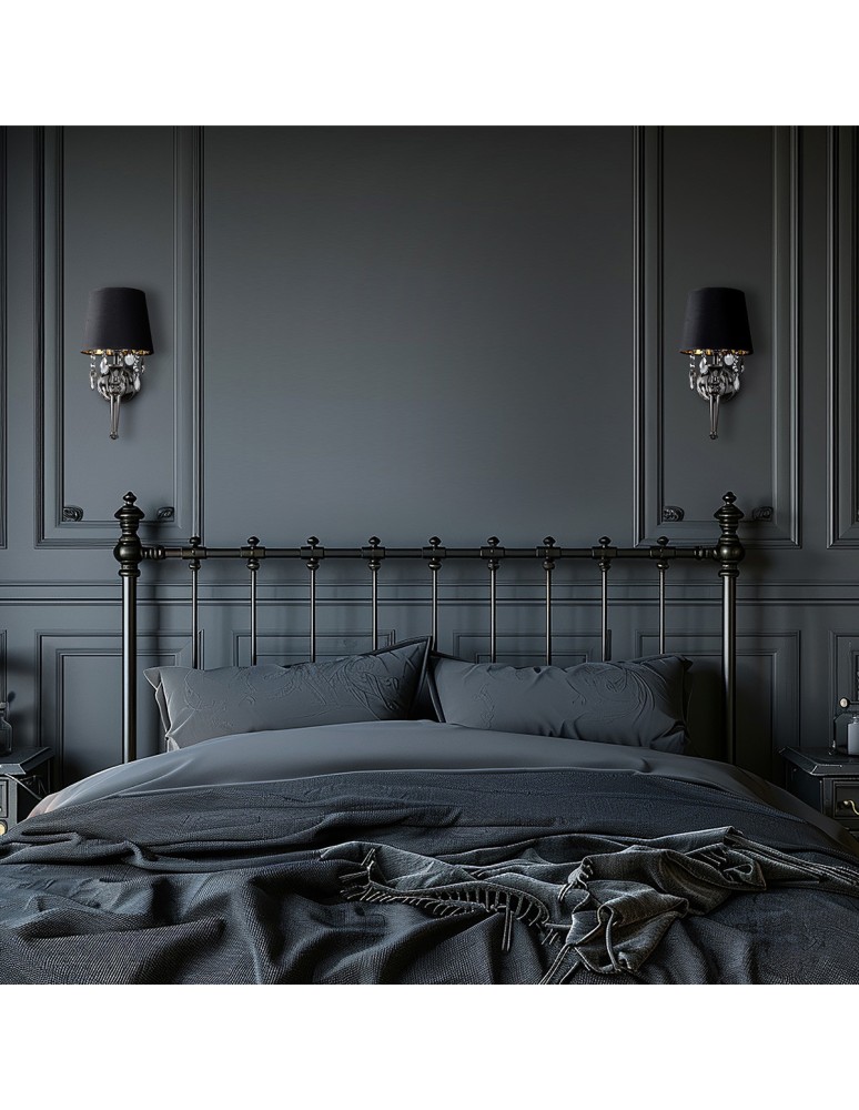 Glamour wall lamps - Light Prestige Vigo wall lamp black E14 chrome / black LP-0412/1W BK - product kolory-swiatla.pl 2