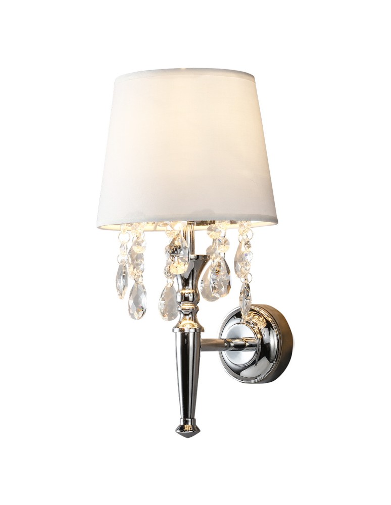 Glamour wall lamps - Light Prestige Vigo wall lamp white E14 chrome/white LP-0412/1W WH - product kolory-swiatla.pl 2