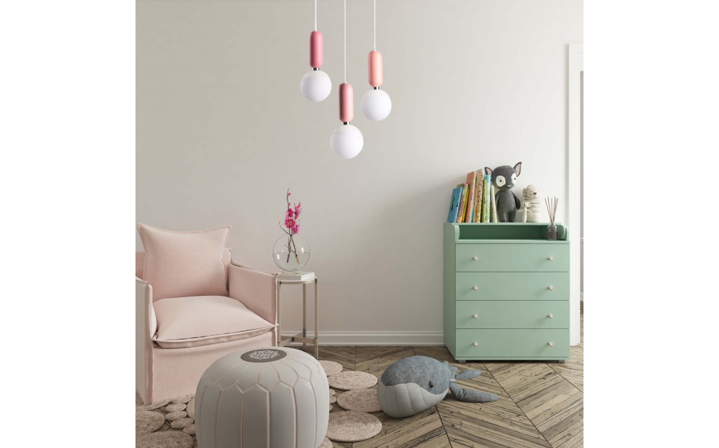 Light Prestige Lampa wisząca Rubi 3 wisząca różowa LP-044/3P Pink xE14 Różowy