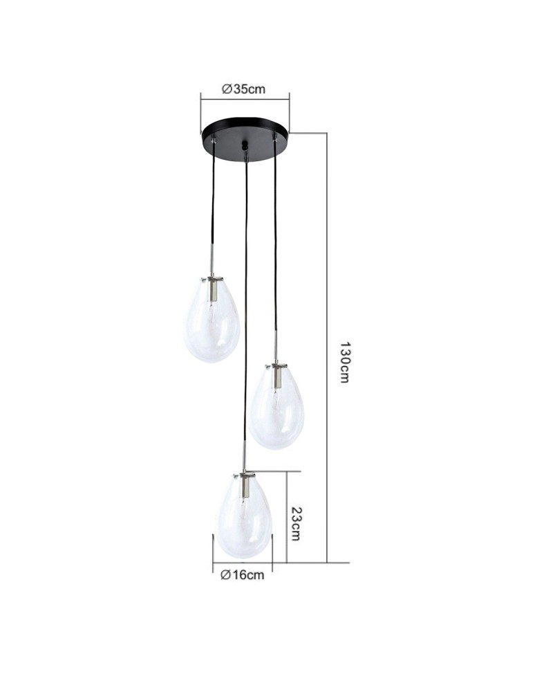 Pendant lamps - Light Prestige Fondi 3 pendant E14 transparent LP-1214/3P - product kolory-swiatla.pl 7