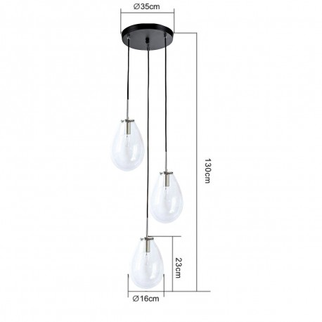 Light Prestige Fondi 3 wiszaca E14 transparentny LP-1214/3P