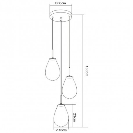 Light Prestige Fondi 3 wiszaca E14 transparentny LP-1214/3P