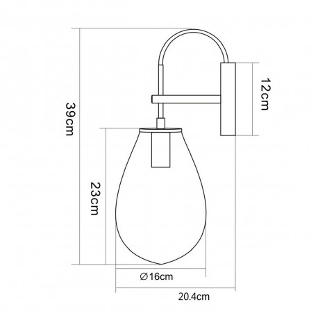 Light Prestige Fondi kinkiet E14 transparentny LP-1214/1W