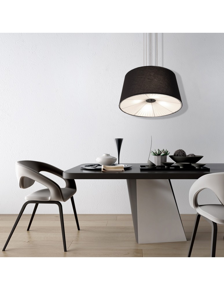 Pendant lamps with lampshade - Light Prestige Bali pendant black E27 black LP-1322/1P BK - product kolory-swiatla.pl 3